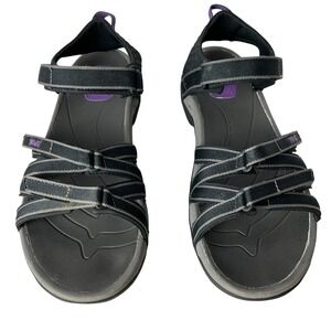 Teva Tirra Sport Sandals Black Strappy Adjustable Hiking Comfort Womens 11
